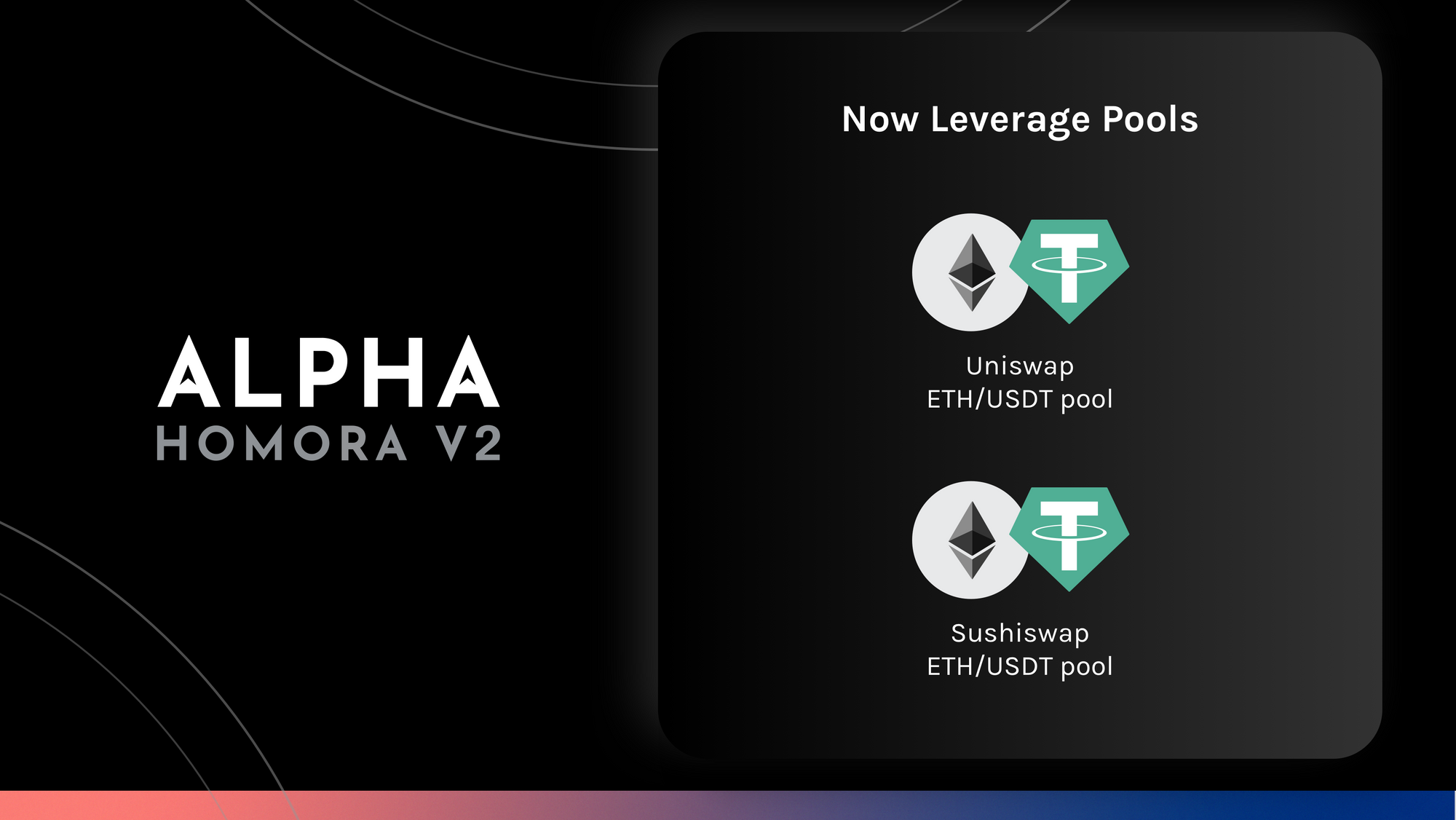 Alpha Homora V2 Adds Leveraged ETH/USDT Pools on Uniswap & Sushiswap