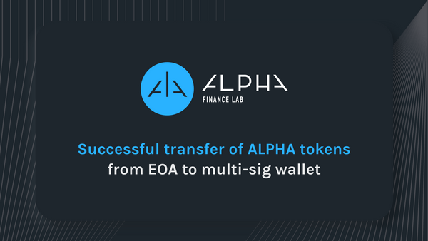 960M ALPHA has been successfully transferred from EOA wallet to Gnosis Safe multisig wallet